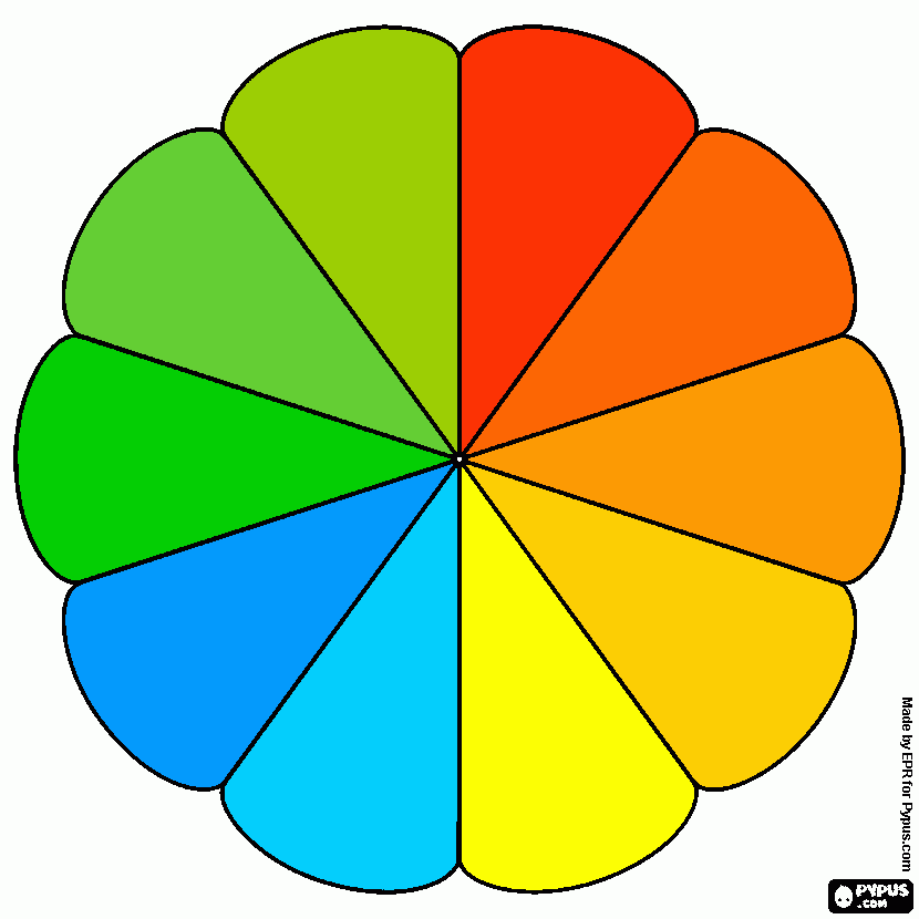 5 cores quentes e 5 cores frias para colorir e imprimir