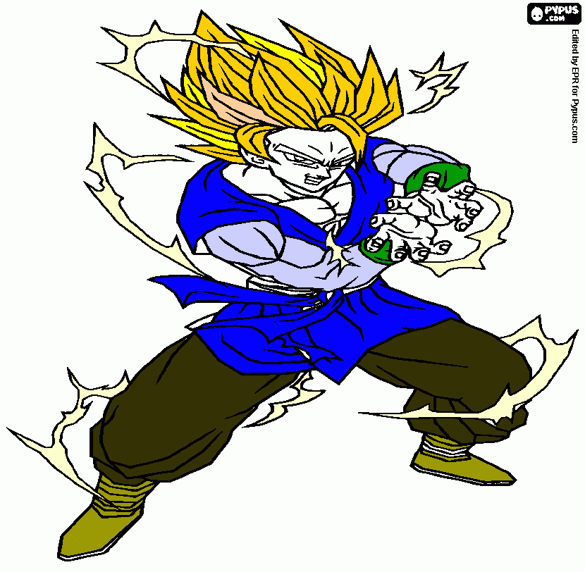 Ataque Kamehameha do Goku para colorir e imprimir