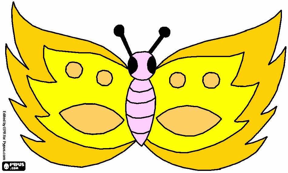 borboleta amarela para colorir e imprimir