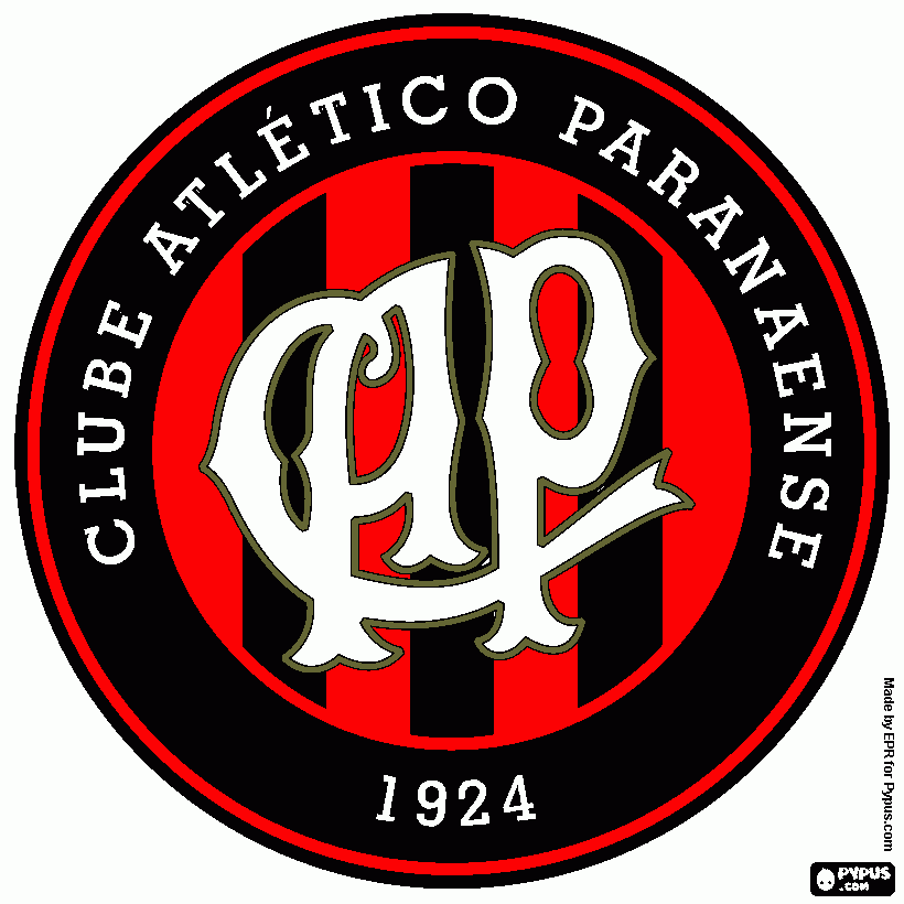 escudo do Clube Atlético Paranaense,o Furacão do Paraná para colorir e imprimir