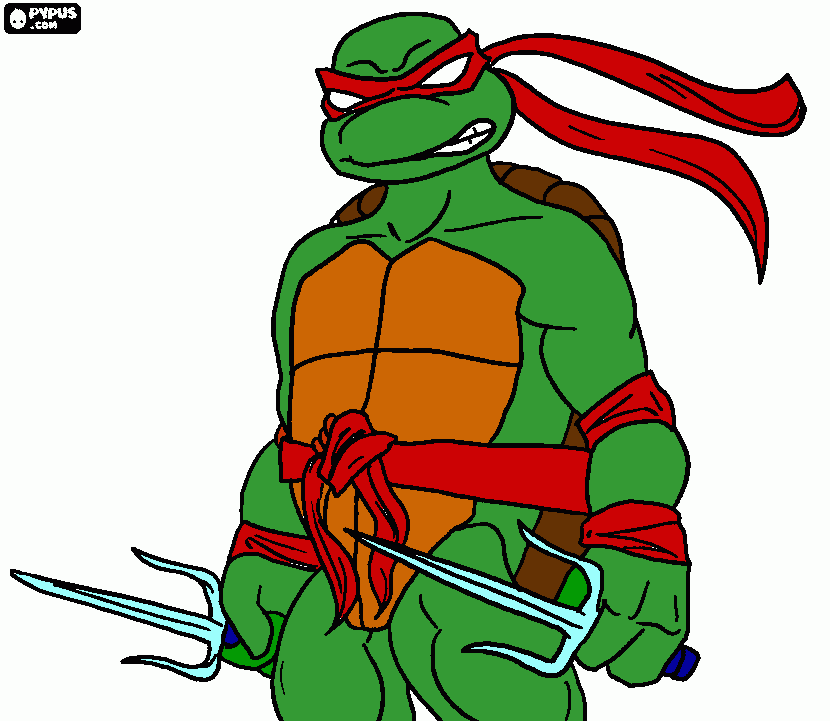 Gomes, uma tartaruga ninja para colorir e imprimir