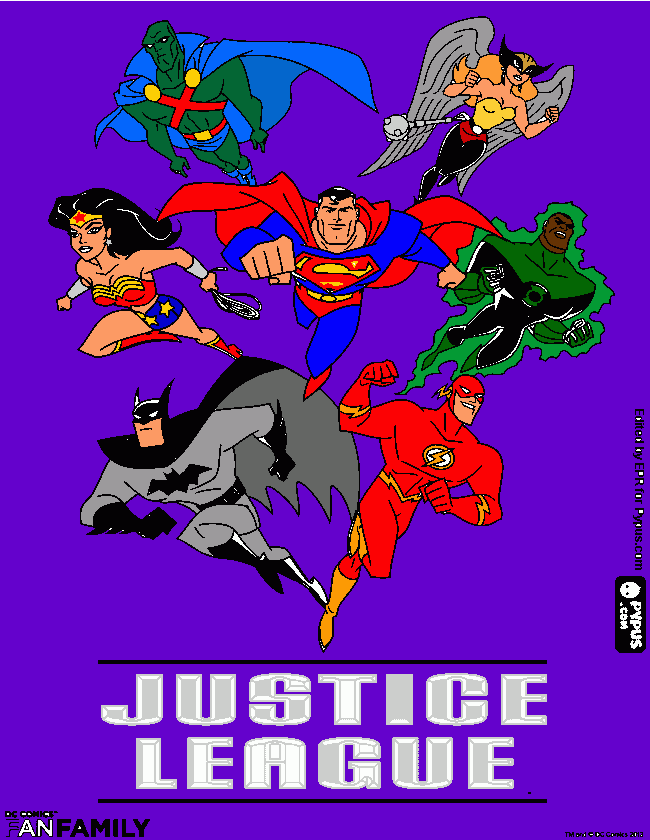 Liga da Justiça desenho colorido para colorir e imprimir