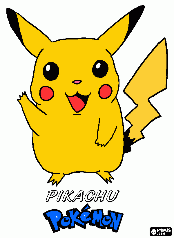 pikachu o pokemon mais famoso para colorir e imprimir