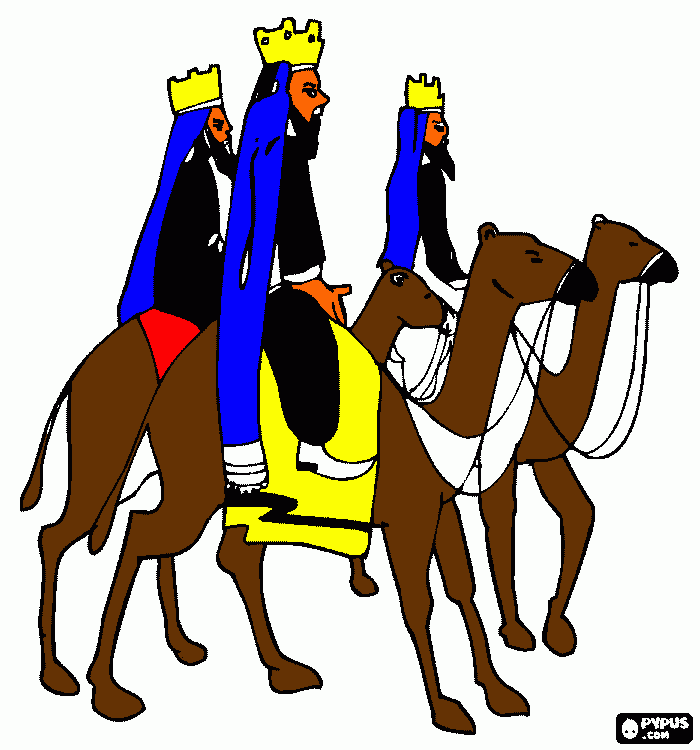 tres reis magros para colorir e imprimir