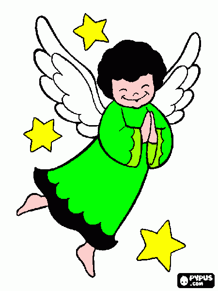 um pequeno anjo para colorir e imprimir