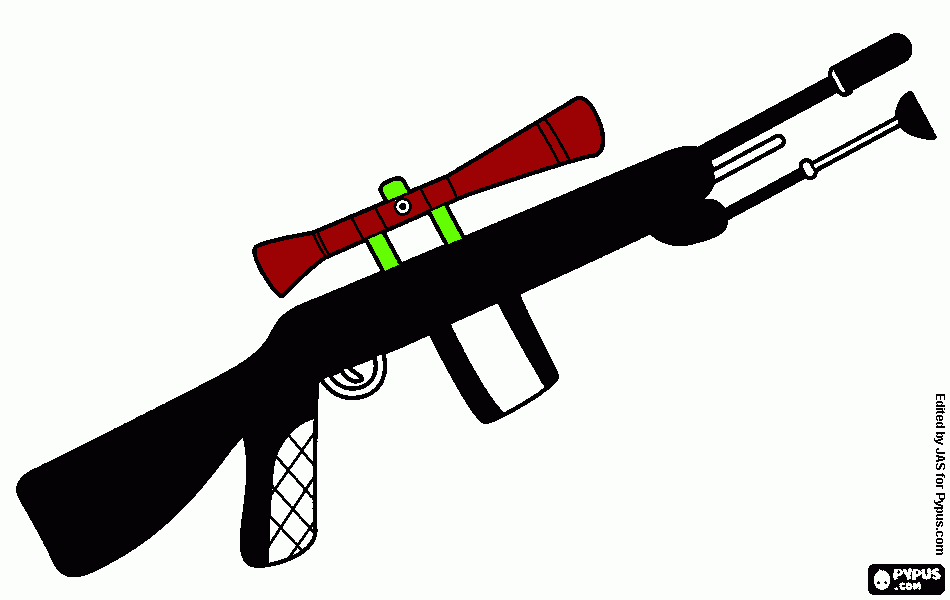 um rifle para franco-atirador para colorir e imprimir