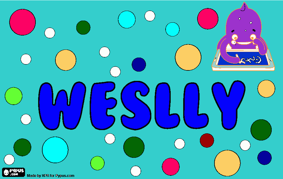 Weslly, meu nome para colorir e imprimir
