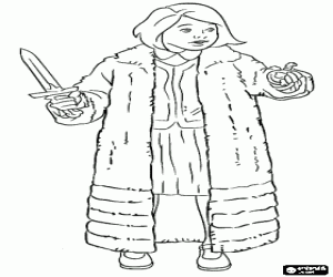 desenho de A pequena Lucy Pevensie em Narnia para colorir