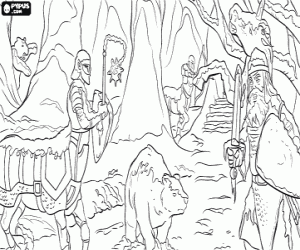 desenho de Alguns dos prisioneiros transformados em pedra por Jadis, a Bruxa Branca para colorir