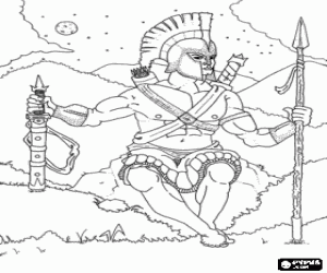 desenho de Ares, o temido deus da guerra. Um forte e  brutal guerreiro que leva os prazeres da viol�ncia para colorir