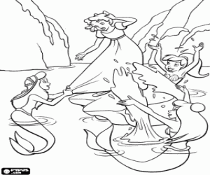 desenho de As sirenes que jogam com Wendy para colorir