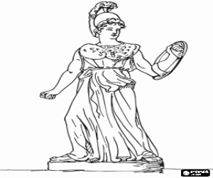 desenho de Athena, na mitologia grega a deusa da sabedoria, estrat�gia e guerra justa para colorir