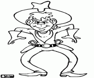 desenho de Atirador pronto para duelo para colorir