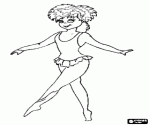 desenho de Bailarina em pontas para colorir
