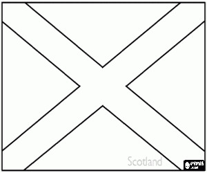 desenho de Bandeira da Esc�cia, na��o do Reino Unido para colorir