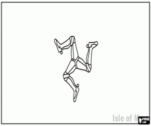 desenho de Bandeira da Ilha de Man, depend�ncia da Coroa do Reino Unido no Mar da Irlanda en mer d�Irlande para colorir