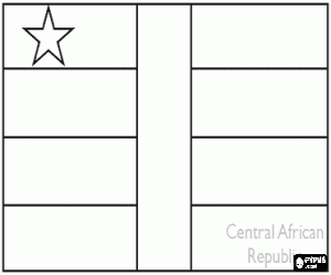 desenho de Bandeira da Rep�blica Centro-Africana para colorir