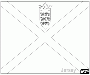 desenho de Bandeira de Jersey, J�rsei ou J�rsia, depend�ncia da Coroa Brit�nica nas costa normanda para colorir