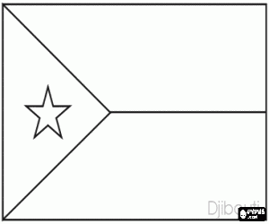 desenho de Bandeira do Djibouti, Djibuti ou Jibuti para colorir