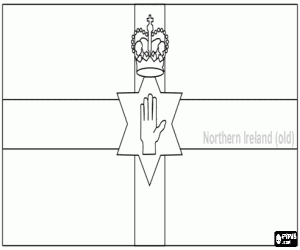 desenho de Bandera da Irlanda do Norte, na��o do Reino Unido para colorir