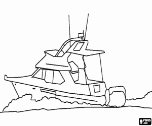 desenho de Barco da pesca e do passeio para colorir