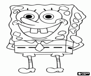 desenho de Bob Esponja � o her�i das aventuras na Fenda do Biqu�ni com seus vizinhos e amigos para colorir