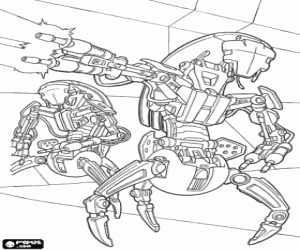 desenho de Bolas destrutivas, droides destruidores ou Droideka em a��o para colorir