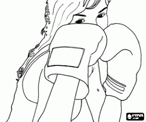 desenho de Boxe ou pugilismo - Rosto de uma boxeadora para colorir