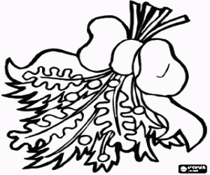 desenho de Buqu� de viscocom uma fita para colorir
