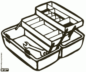 desenho de Caixa de ferramentas aberta para colorir