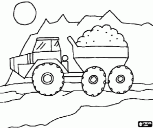 desenho de Caminh�o de descarga trabalhando para colorir