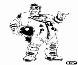 desenho de Capit�o Charles "Chuck" Baker chegou com sua nave espacial para o planeta 51 para colorir