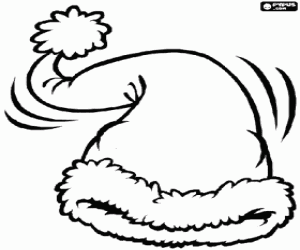 desenho de Chap�u de Papai Noel ou Pai Natal para colorir
