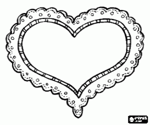 desenho de Cora��o de comemora��o do Dia dos Namorados para colorir