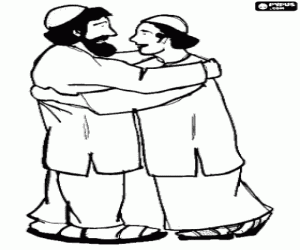 desenho de Cumprimento amig�vel entre dois mu�ulmanos para colorir