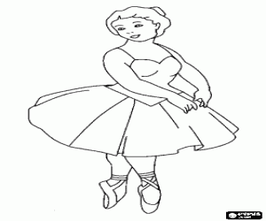 desenho de Dan�arina de bal� com o tutu e as sapatilhas para colorir