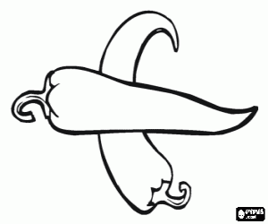 desenho de Duas pimentas ou piment�es pequenos para colorir