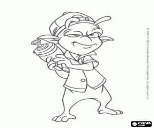 desenho de Eckle com sua arma contra monstros e alien�genas para colorir