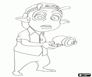 desenho de Eckle, vizinho e amigo de Lem, uma crian�a de sete anos de Planet 51 para colorir