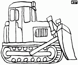 desenho de Escavadeira sobre esteiras para colorir