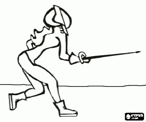 desenho de Esgrima - Esgrimista en um combate para colorir