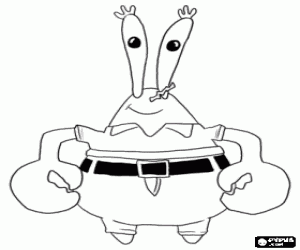 desenho de Eugene Carapa�a Siriquejo, Sr. Siriguejo � o dono do restaurante onde trabalho de Bob Esponja e Lula Molusco para colorir