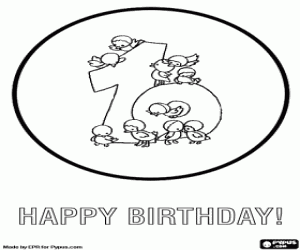 desenho de Felicita o anivers�rio de 10 anos de seus amigos  para colorir