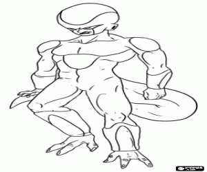 desenho de Freeza, um supervil�o e um grande inimigo de Goku pode viver flutuando no espa�o sideral para colorir
