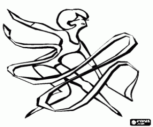 desenho de Gin�stica r�tmica - Exerc�cio individuai com a fita para colorir
