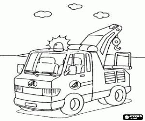 desenho de Guincho reboque de assist�ncia rodovi�ria para colorir