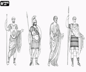 desenho de Homens romanos, soldados e cidad�os para colorir