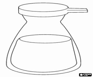 desenho de Jarra de vidro com tampa para bebidas como a �gua, vinho ou refrigerantes sem g�s para colorir
