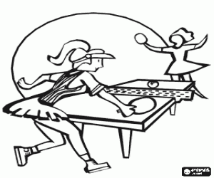 desenho de Jogo de t�nis de mesa ou ping-pong para colorir