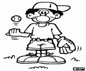 desenho de Lan�ador ou arremessador se preparando para lan�ar a bola para colorir